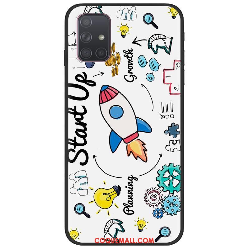 Étui Samsung Galaxy A71 Dessin Animé Peinture Téléphone Portable, Coque Samsung Galaxy A71 Étoile Vert