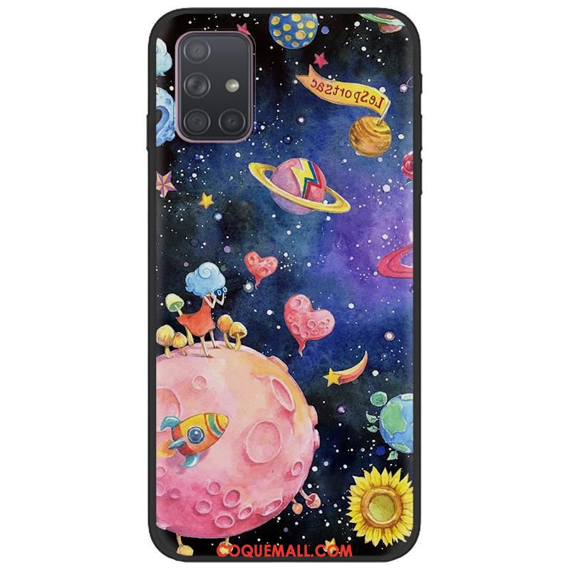 Étui Samsung Galaxy A71 Dessin Animé Peinture Téléphone Portable, Coque Samsung Galaxy A71 Étoile Vert