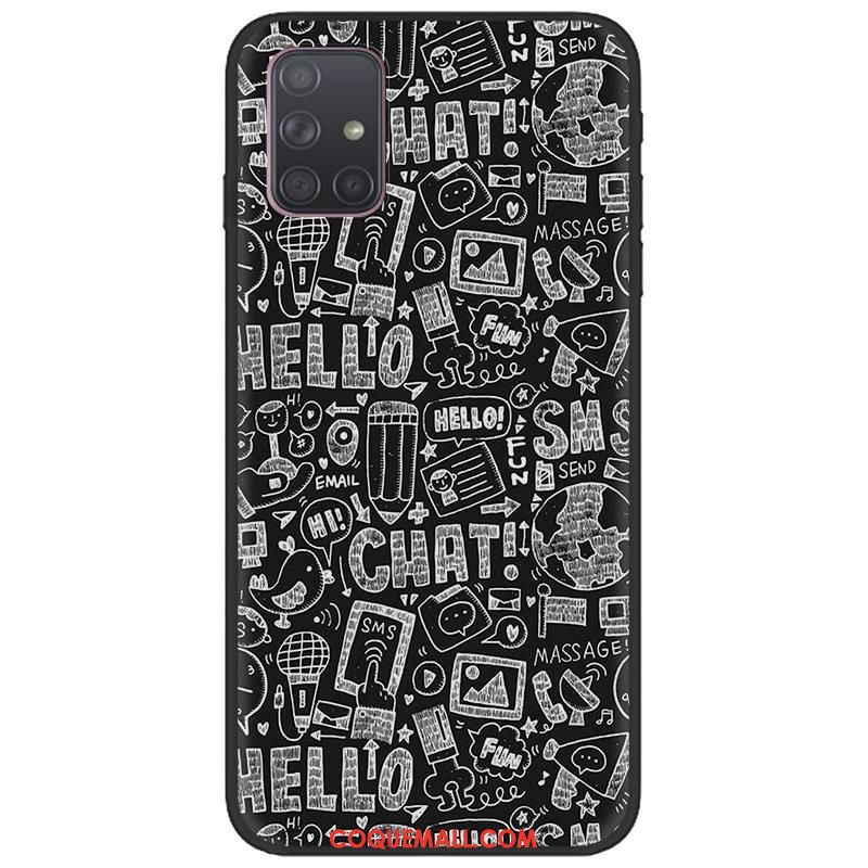 Étui Samsung Galaxy A71 Dessin Animé Peinture Téléphone Portable, Coque Samsung Galaxy A71 Étoile Vert