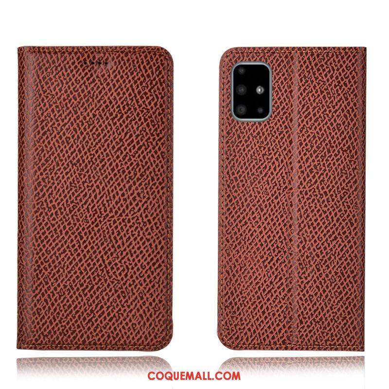 Étui Samsung Galaxy A71 Incassable Rouge Mesh, Coque Samsung Galaxy A71 Téléphone Portable En Cuir