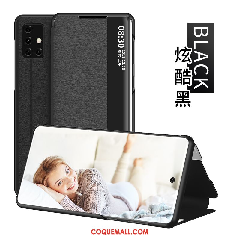 Étui Samsung Galaxy A71 Plier Business Or, Coque Samsung Galaxy A71 Membrane Téléphone Portable