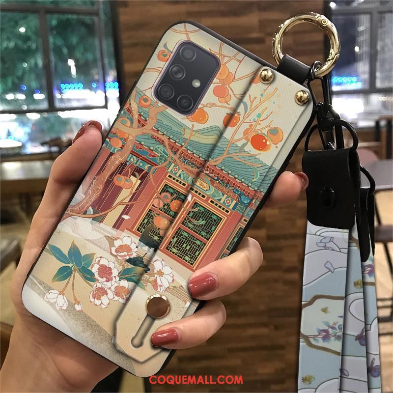 Étui Samsung Galaxy A71 Style Chinois Ethnique Palais, Coque Samsung Galaxy A71 Multicolore Fluide Doux