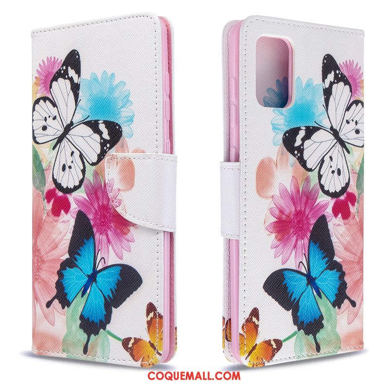 Étui Samsung Galaxy A71 Support Peinture Téléphone Portable, Coque Samsung Galaxy A71 En Cuir Étoile