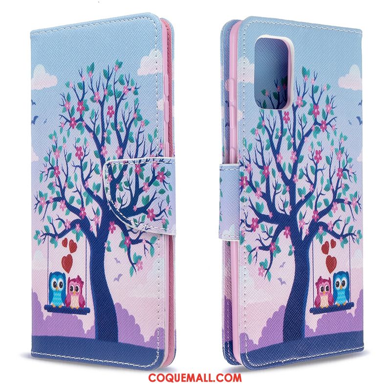 Étui Samsung Galaxy A71 Support Peinture Téléphone Portable, Coque Samsung Galaxy A71 En Cuir Étoile