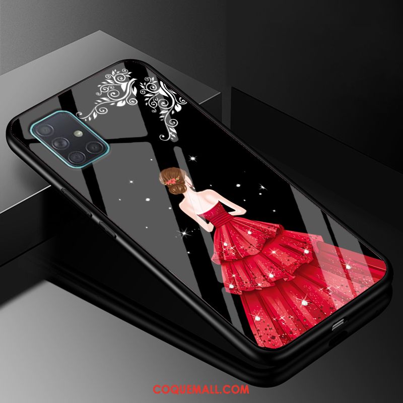 Étui Samsung Galaxy A71 Tendance Noir Téléphone Portable, Coque Samsung Galaxy A71 Fluide Doux Étoile
