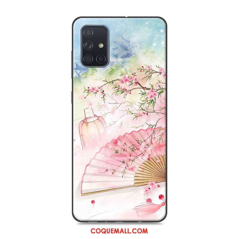 Étui Samsung Galaxy A71 Étoile Rose Protection, Coque Samsung Galaxy A71 Style Chinois Tendance