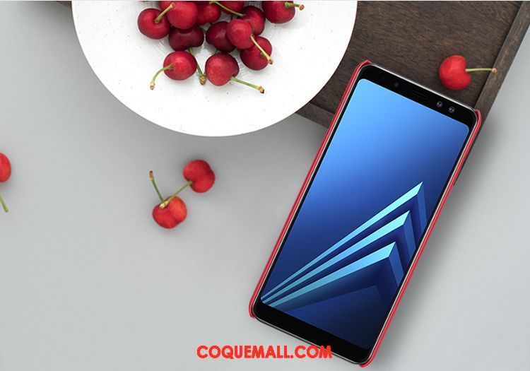 Étui Samsung Galaxy A8 2018 Antidérapant Difficile Délavé En Daim, Coque Samsung Galaxy A8 2018 Noir Étoile