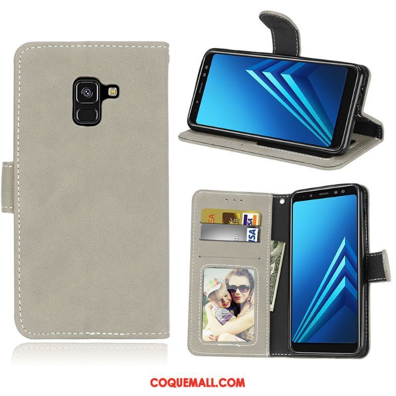 Étui Samsung Galaxy A8 2018 Carte Protection Étoile, Coque Samsung Galaxy A8 2018 Clamshell Vert