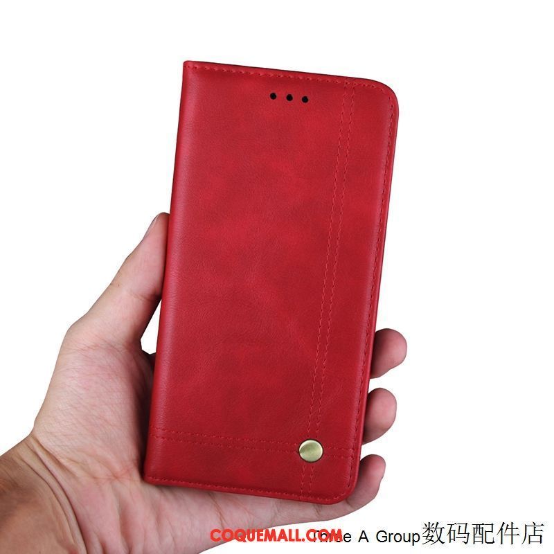 Étui Samsung Galaxy A8 2018 Incassable Étoile Étui En Cuir, Coque Samsung Galaxy A8 2018 Rouge Silicone