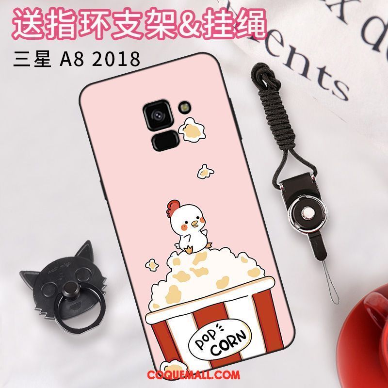 Étui Samsung Galaxy A8 2018 Rose Tendance Protection, Coque Samsung Galaxy A8 2018 Téléphone Portable Étoile