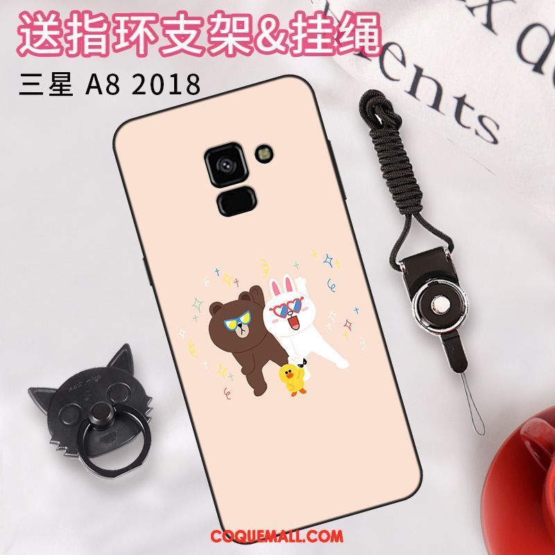 Étui Samsung Galaxy A8 2018 Rose Tendance Protection, Coque Samsung Galaxy A8 2018 Téléphone Portable Étoile