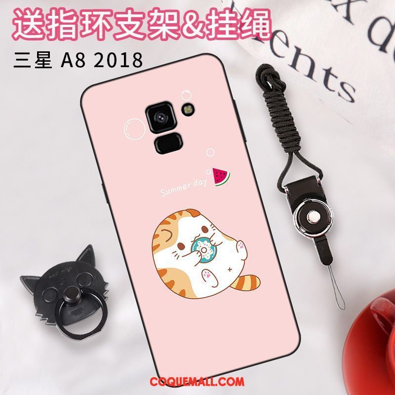 Étui Samsung Galaxy A8 2018 Rose Tendance Protection, Coque Samsung Galaxy A8 2018 Téléphone Portable Étoile