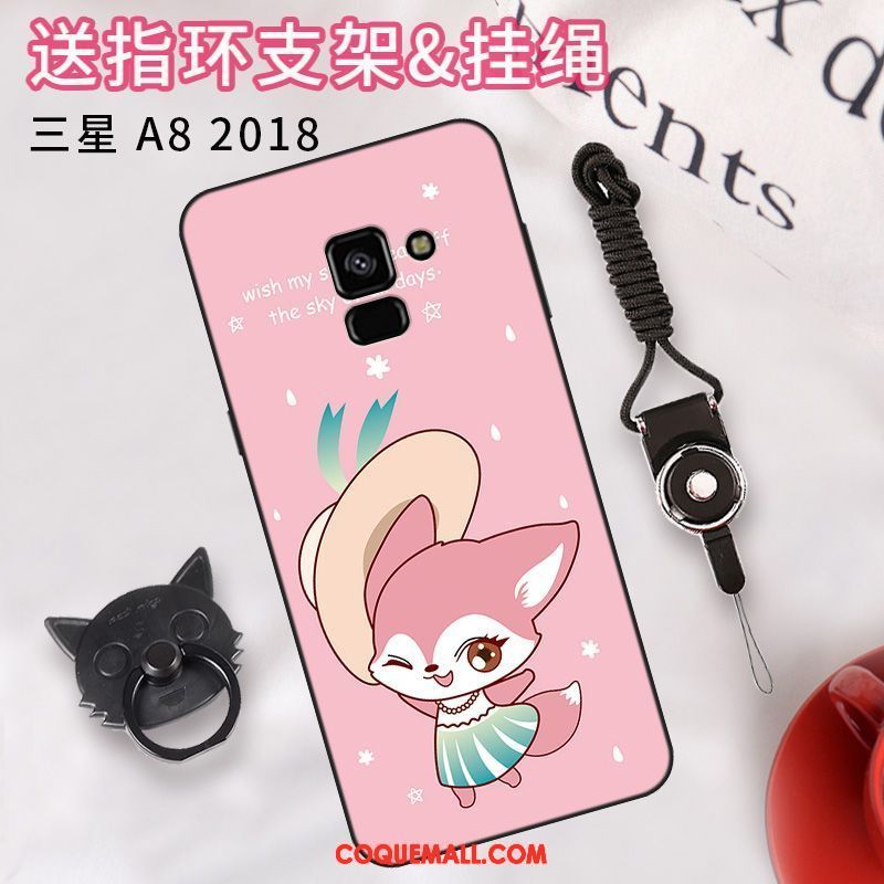 Étui Samsung Galaxy A8 2018 Rose Tendance Protection, Coque Samsung Galaxy A8 2018 Téléphone Portable Étoile