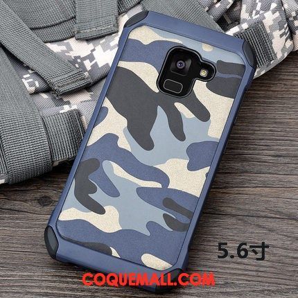 Étui Samsung Galaxy A8 2018 Silicone Incassable Protection, Coque Samsung Galaxy A8 2018 Téléphone Portable Camouflage