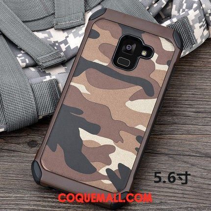 Étui Samsung Galaxy A8 2018 Silicone Incassable Protection, Coque Samsung Galaxy A8 2018 Téléphone Portable Camouflage