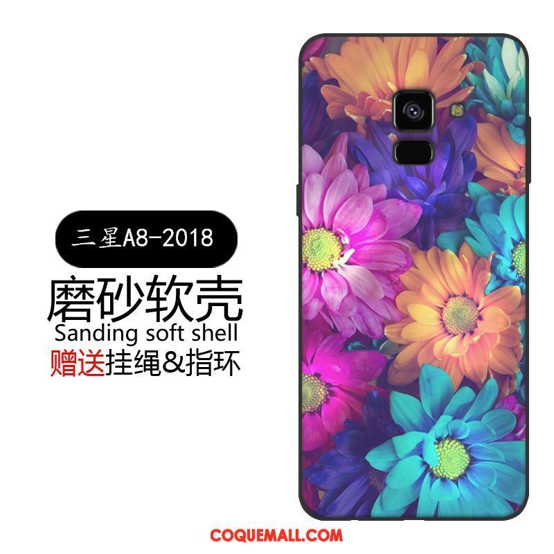 Étui Samsung Galaxy A8 2018 Silicone Jaune Étoile, Coque Samsung Galaxy A8 2018 Tendance Fluide Doux