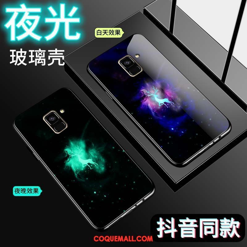 Étui Samsung Galaxy A8 2018 Tout Compris Lumineuses Marque De Tendance, Coque Samsung Galaxy A8 2018 Téléphone Portable Incassable