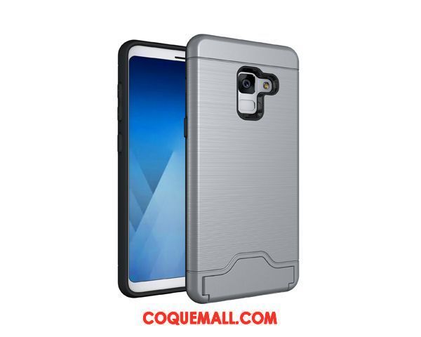 Étui Samsung Galaxy A8 2018 Vert Incassable Support, Coque Samsung Galaxy A8 2018 Fluo Carte