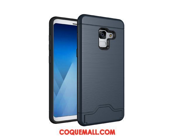 Étui Samsung Galaxy A8 2018 Vert Incassable Support, Coque Samsung Galaxy A8 2018 Fluo Carte