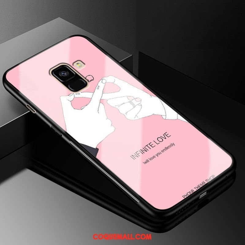 Étui Samsung Galaxy A8 2018 Étoile Noir Personnalité, Coque Samsung Galaxy A8 2018 Protection Verre