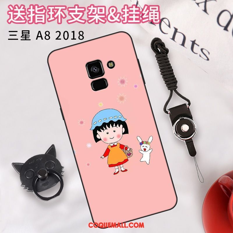 Étui Samsung Galaxy A8 2018 Étoile Simple Téléphone Portable, Coque Samsung Galaxy A8 2018 Rose Protection