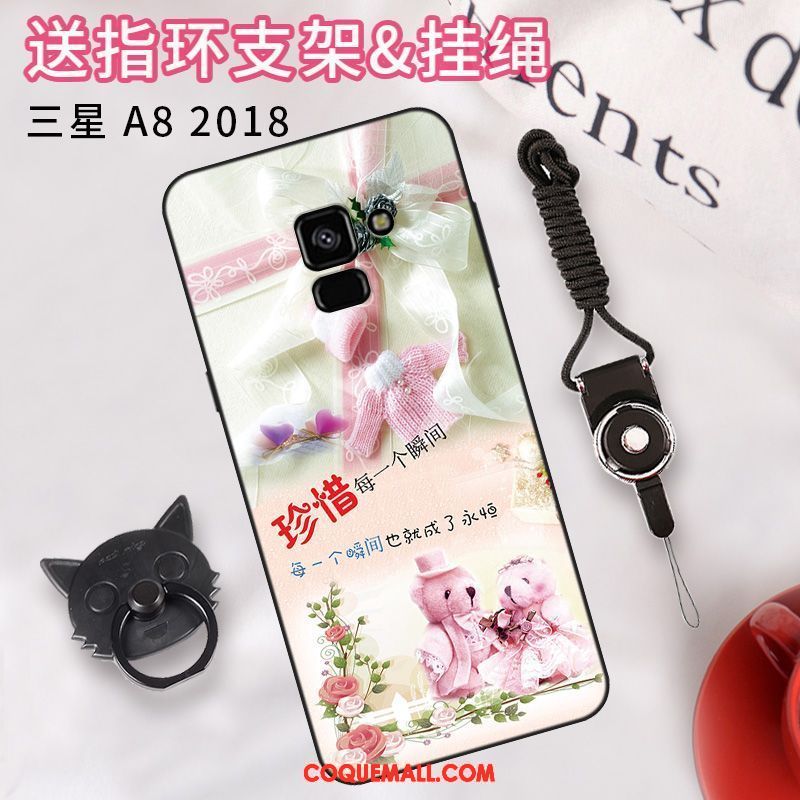 Étui Samsung Galaxy A8 2018 Étoile Simple Téléphone Portable, Coque Samsung Galaxy A8 2018 Rose Protection