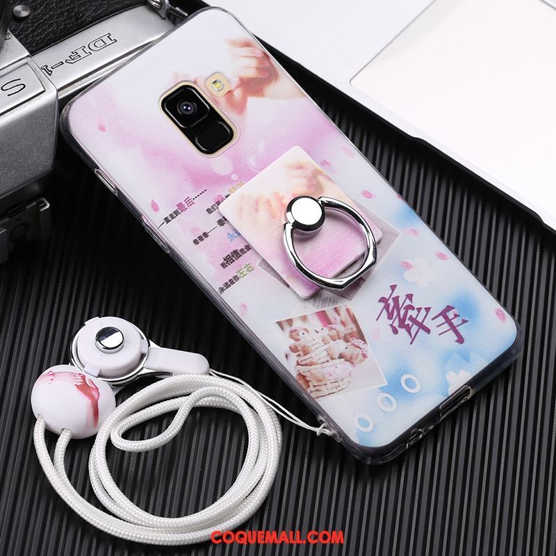 Étui Samsung Galaxy A8 2018 Étoile Téléphone Portable Rose, Coque Samsung Galaxy A8 2018 Anneau