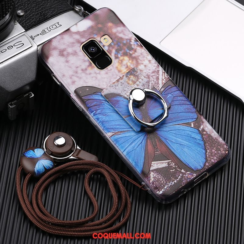 Étui Samsung Galaxy A8 2018 Étoile Téléphone Portable Rose, Coque Samsung Galaxy A8 2018 Anneau