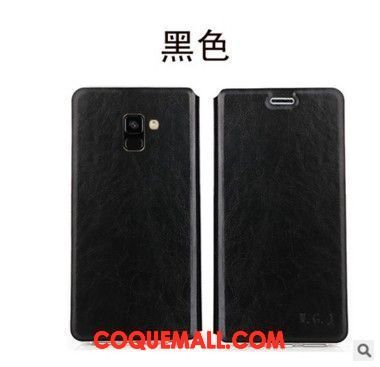 Étui Samsung Galaxy A8 2018 Étui En Cuir Protection Or, Coque Samsung Galaxy A8 2018 Fluide Doux Téléphone Portable