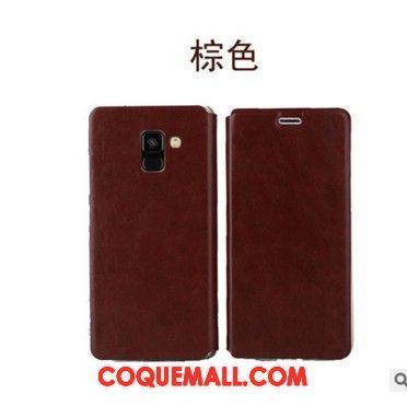 Étui Samsung Galaxy A8 2018 Étui En Cuir Protection Or, Coque Samsung Galaxy A8 2018 Fluide Doux Téléphone Portable