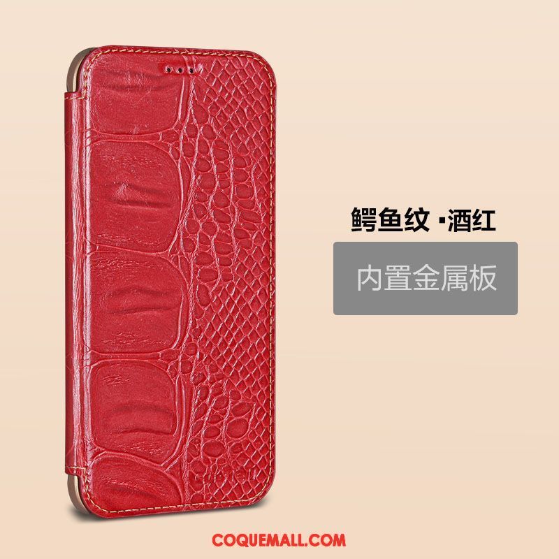 Étui Samsung Galaxy A8 Cuir Véritable Rouge Téléphone Portable, Coque Samsung Galaxy A8 Étui En Cuir Étoile