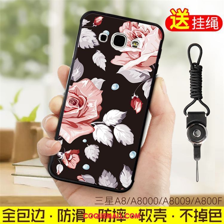 Étui Samsung Galaxy A8 Fluide Doux Ornements Suspendus Tout Compris, Coque Samsung Galaxy A8 Étoile Rose