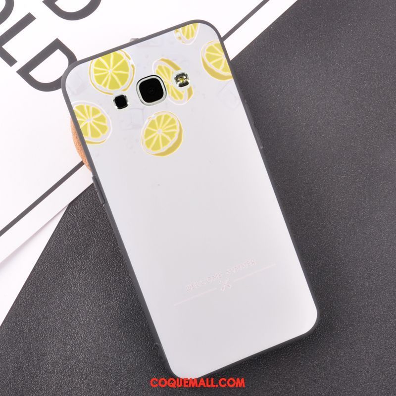 Étui Samsung Galaxy A8 Fluide Doux Petit Frais, Coque Samsung Galaxy A8 Jaune Incassable