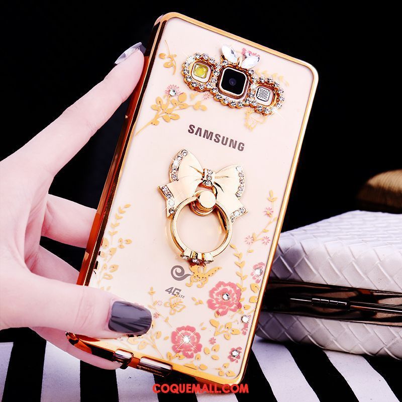 Étui Samsung Galaxy A8 Incassable Or Strass, Coque Samsung Galaxy A8 Luxe Silicone