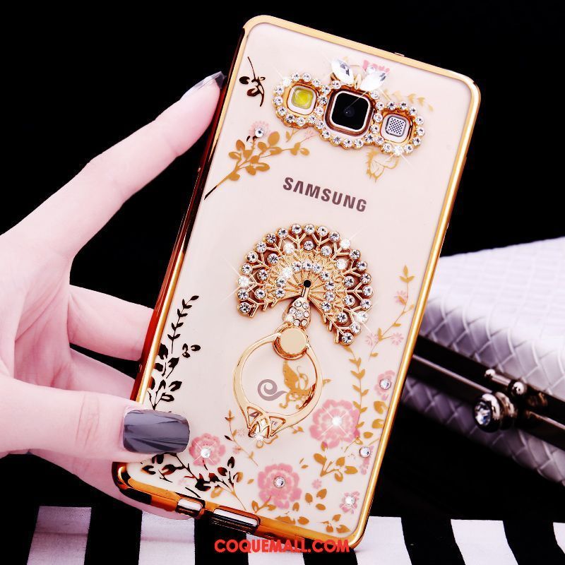 Étui Samsung Galaxy A8 Incassable Or Strass, Coque Samsung Galaxy A8 Luxe Silicone
