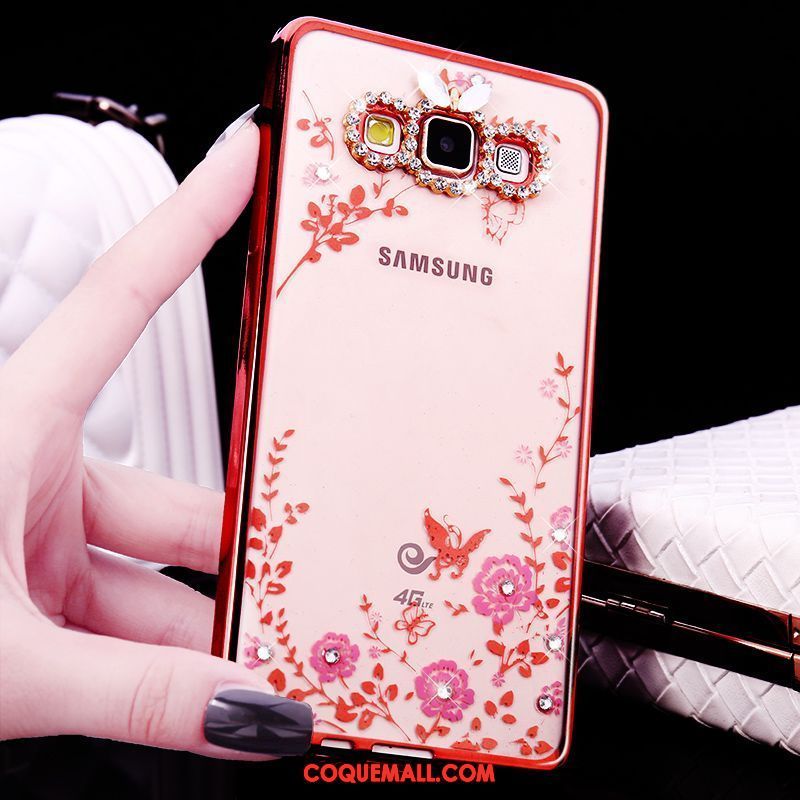 Étui Samsung Galaxy A8 Incassable Or Strass, Coque Samsung Galaxy A8 Luxe Silicone