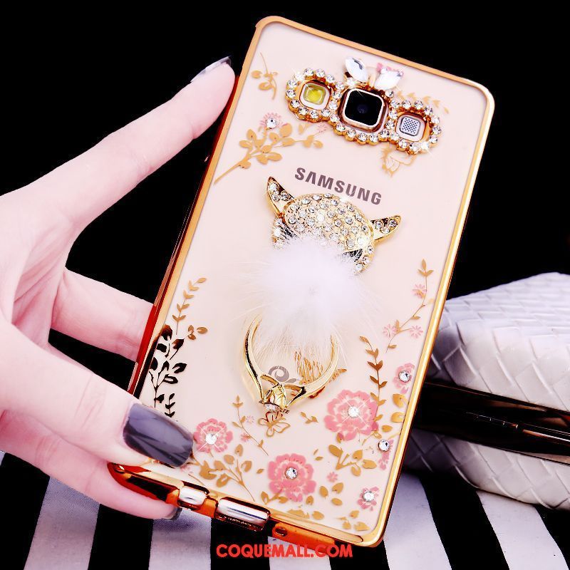 Étui Samsung Galaxy A8 Incassable Or Strass, Coque Samsung Galaxy A8 Luxe Silicone