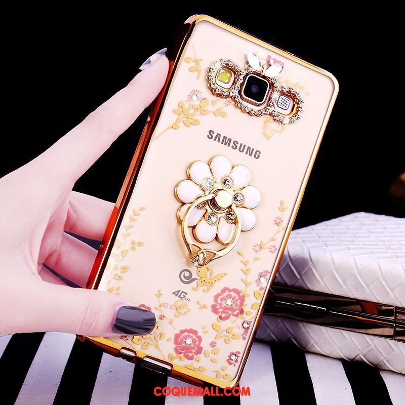 Étui Samsung Galaxy A8 Incassable Or Strass, Coque Samsung Galaxy A8 Luxe Silicone