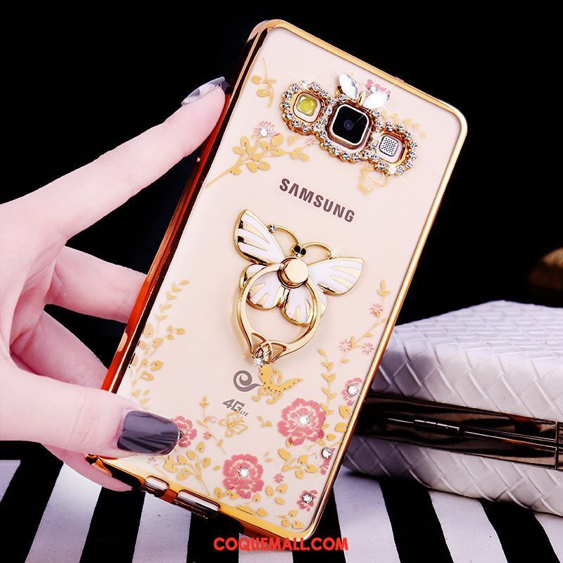 Étui Samsung Galaxy A8 Incassable Or Strass, Coque Samsung Galaxy A8 Luxe Silicone