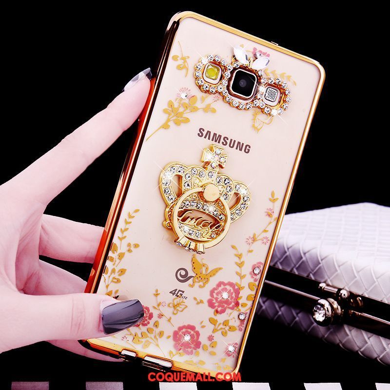 Étui Samsung Galaxy A8 Incassable Or Strass, Coque Samsung Galaxy A8 Luxe Silicone