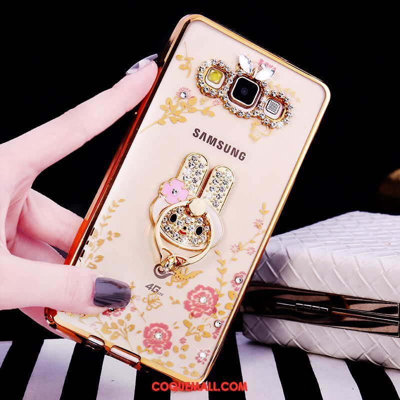 Étui Samsung Galaxy A8 Incassable Or Strass, Coque Samsung Galaxy A8 Luxe Silicone