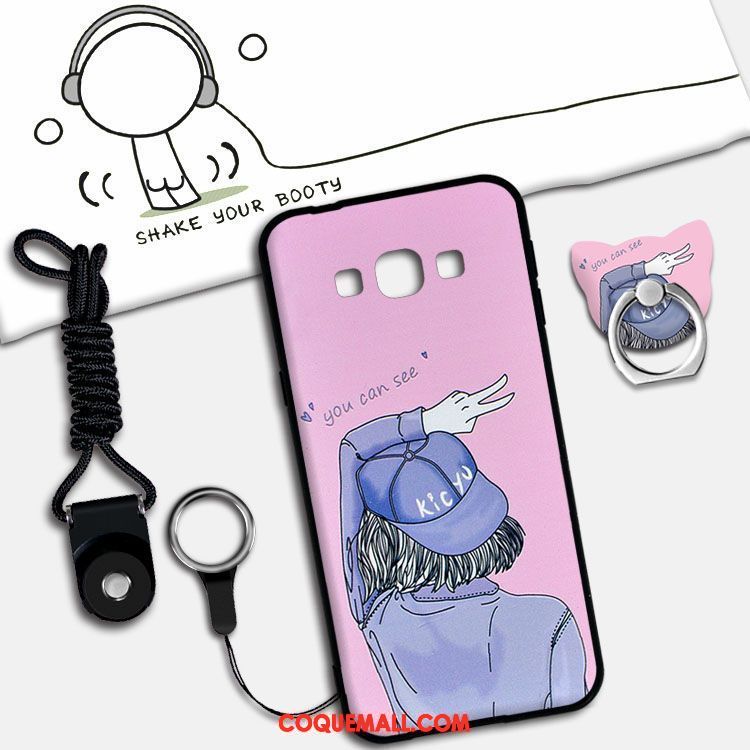 Étui Samsung Galaxy A8 Protection Téléphone Portable Bleu, Coque Samsung Galaxy A8 Ornements Suspendus Dessin Animé