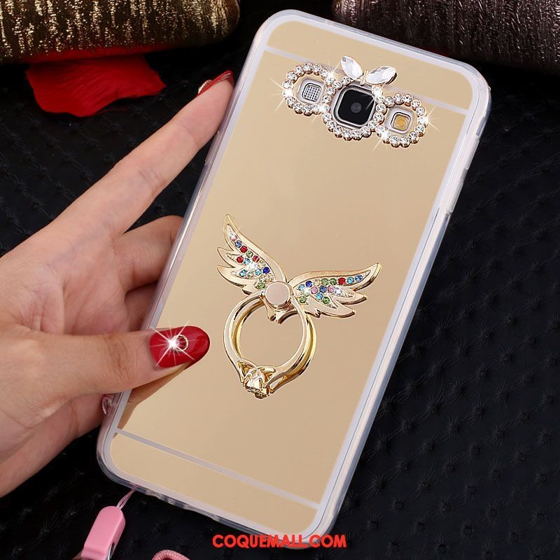 Étui Samsung Galaxy A8 Téléphone Portable Incruster Strass Papillon, Coque Samsung Galaxy A8 Ornements Suspendus Or