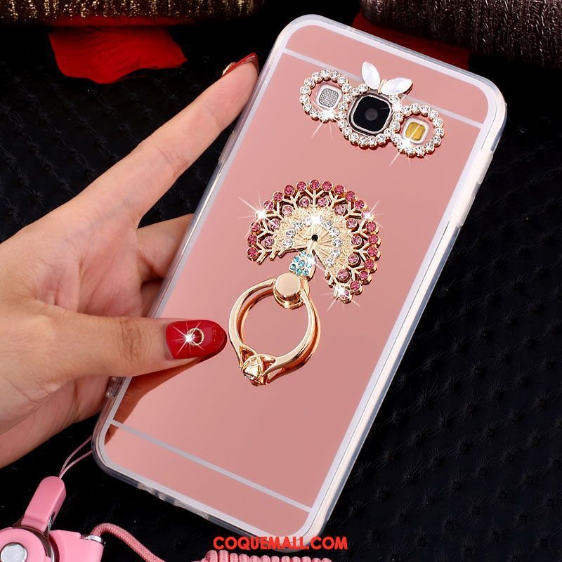 Étui Samsung Galaxy A8 Téléphone Portable Incruster Strass Papillon, Coque Samsung Galaxy A8 Ornements Suspendus Or