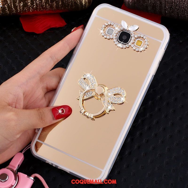 Étui Samsung Galaxy A8 Téléphone Portable Incruster Strass Papillon, Coque Samsung Galaxy A8 Ornements Suspendus Or