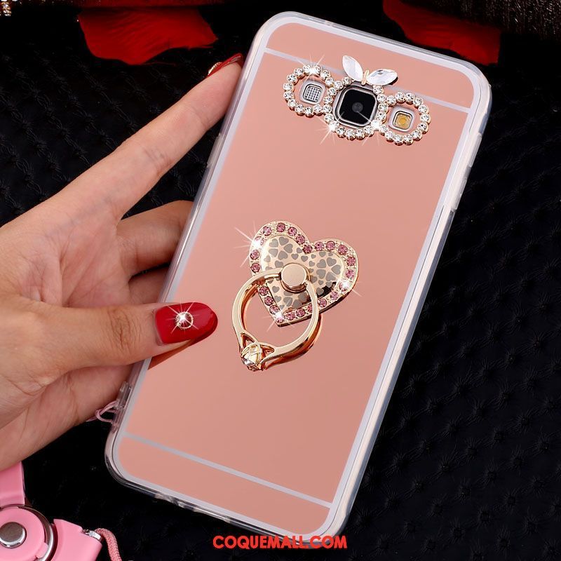 Étui Samsung Galaxy A8 Téléphone Portable Incruster Strass Papillon, Coque Samsung Galaxy A8 Ornements Suspendus Or