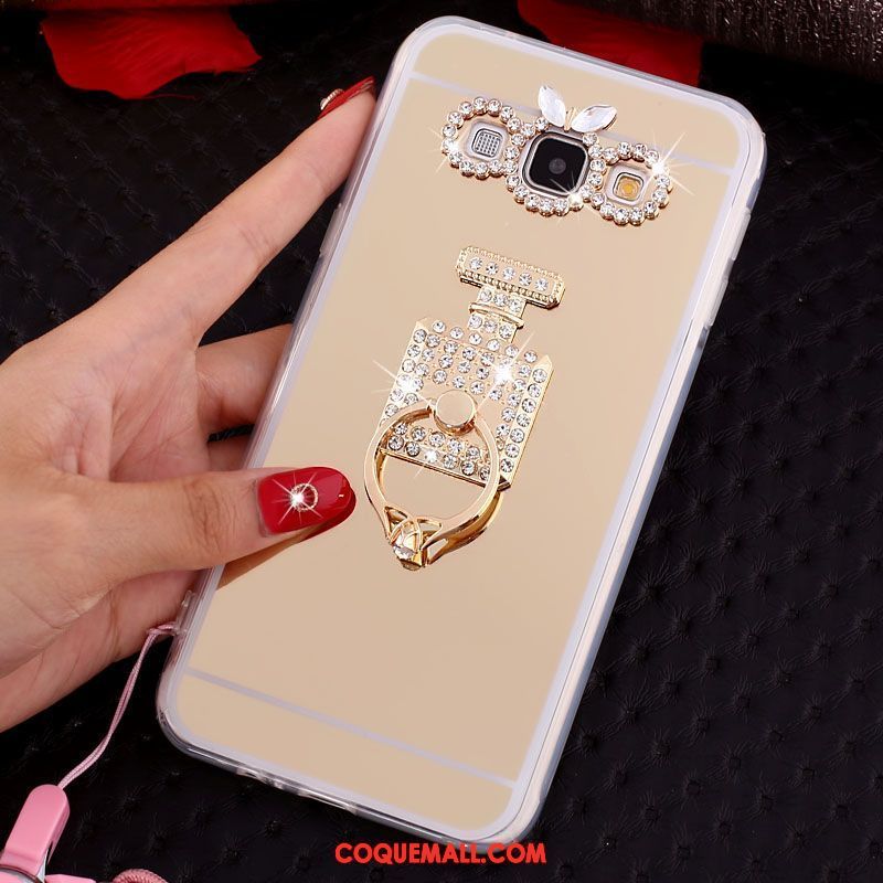 Étui Samsung Galaxy A8 Téléphone Portable Incruster Strass Papillon, Coque Samsung Galaxy A8 Ornements Suspendus Or