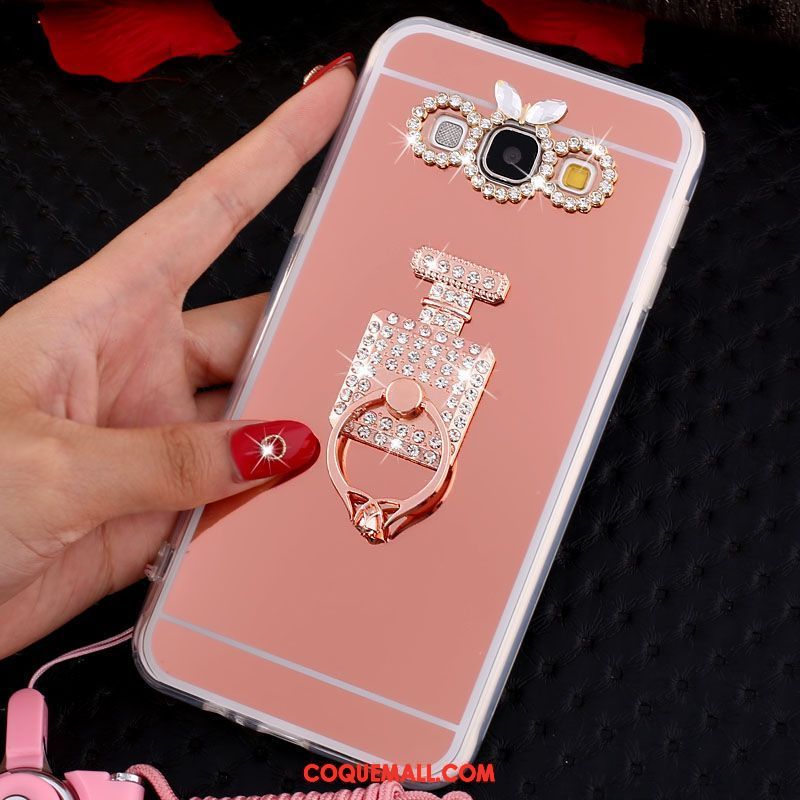 Étui Samsung Galaxy A8 Téléphone Portable Incruster Strass Papillon, Coque Samsung Galaxy A8 Ornements Suspendus Or