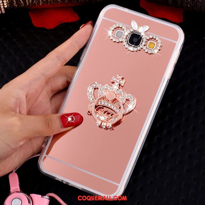 Étui Samsung Galaxy A8 Téléphone Portable Incruster Strass Papillon, Coque Samsung Galaxy A8 Ornements Suspendus Or