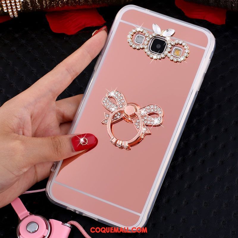 Étui Samsung Galaxy A8 Téléphone Portable Incruster Strass Papillon, Coque Samsung Galaxy A8 Ornements Suspendus Or